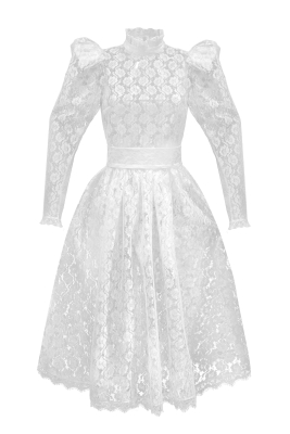 Платье "Джетта" белое, кружево, миди