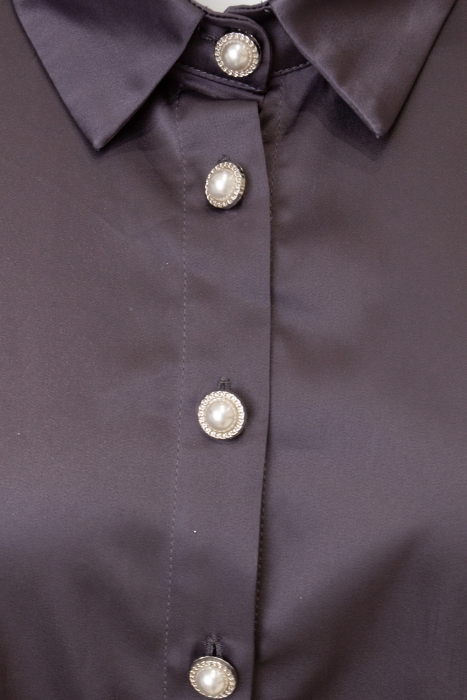 Блуза - рубашка "Дэрил" фиолетовая, атлас (шелк)