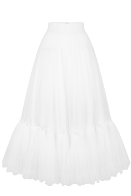 Юбка "Милен" белая, с воланом, фатин, макси