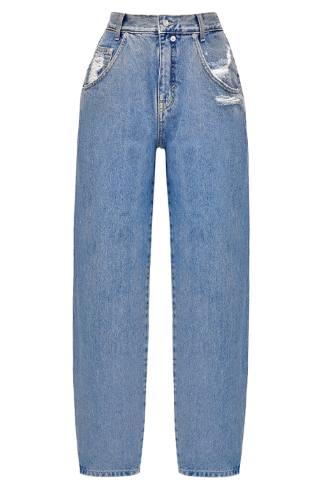 Джинсы "Версаль" голубые, высокая талия