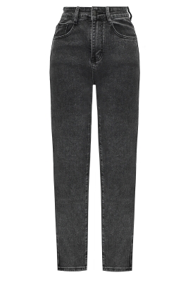 Джинсы "Чикаго" светло-серый графит, стрейч, зауженные, высокая талия