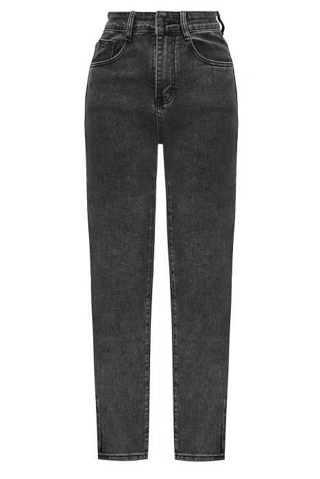 Джинсы "Чикаго" светло-серый графит, стрейч, зауженные, высокая талия