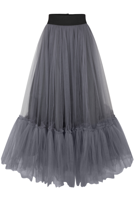 Юбка "Милен" графит, с воланом, фатин, макси