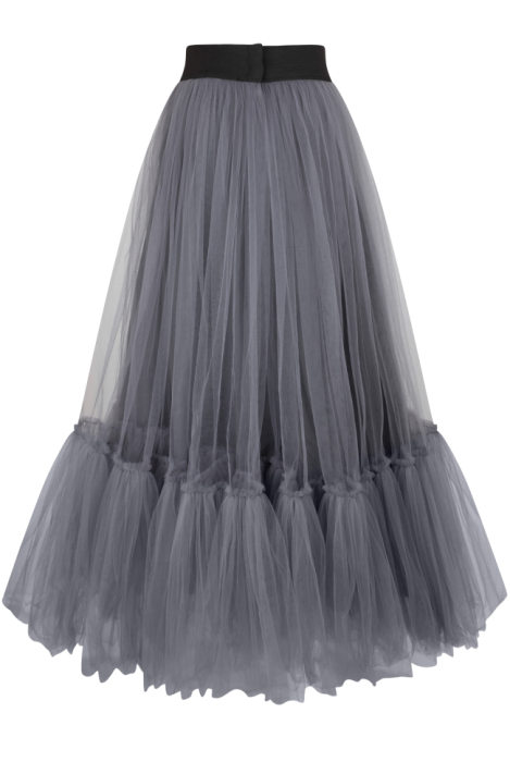 Юбка "Милен" графит, с воланом, фатин, макси