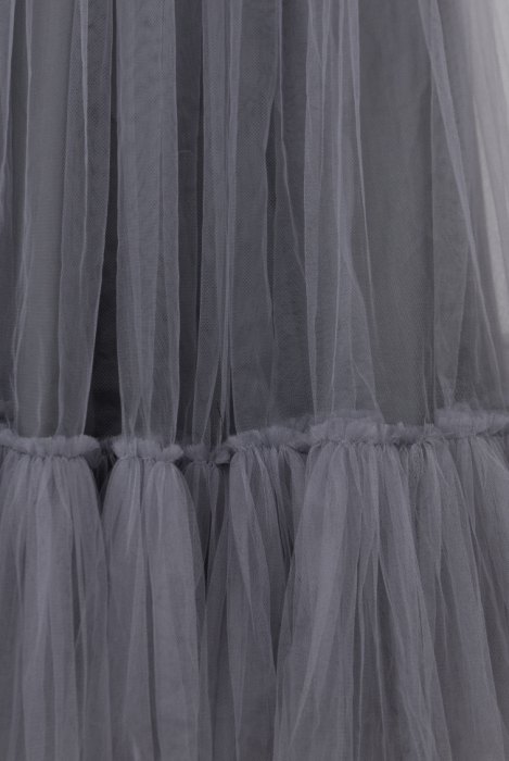 Юбка "Милен" графит, с воланом, фатин, макси