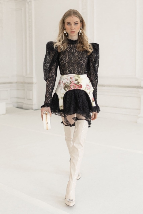 Платье "Дженнер" черное, кружево, мини + подъюбник