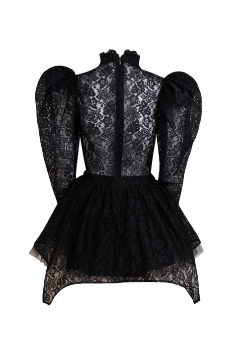 Платье "Дженнер" черное, кружево, мини + подъюбник