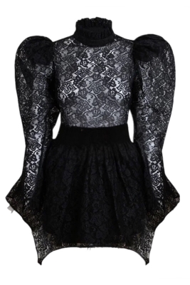Платье "Дженнер" черное, кружево, мини + подъюбник
