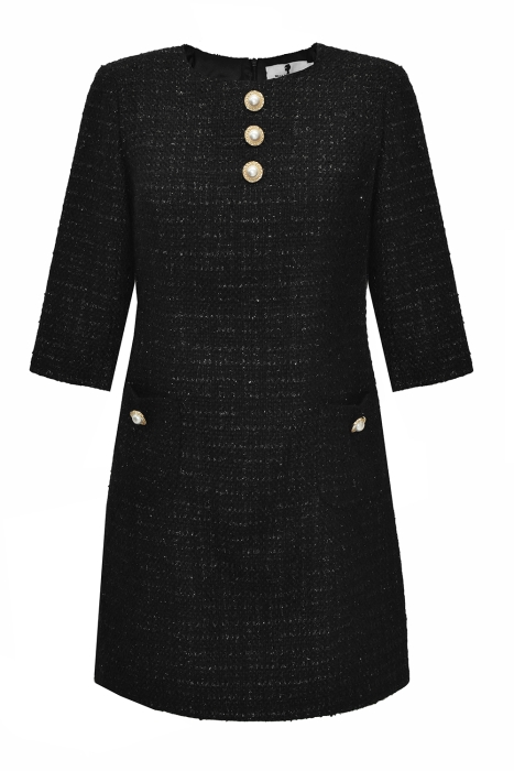 Платье "Мэрелин" черное, с люрексом, твид