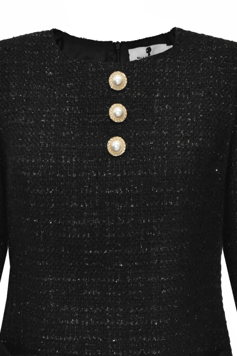 Платье "Мэрелин" черное, с люрексом, твид