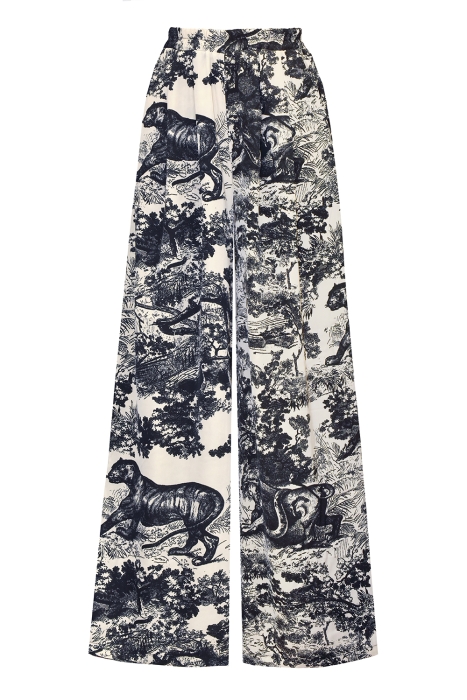 Костюм - пижама "Паскаль" бежевый, эко-шелк, серый принт "прованс"