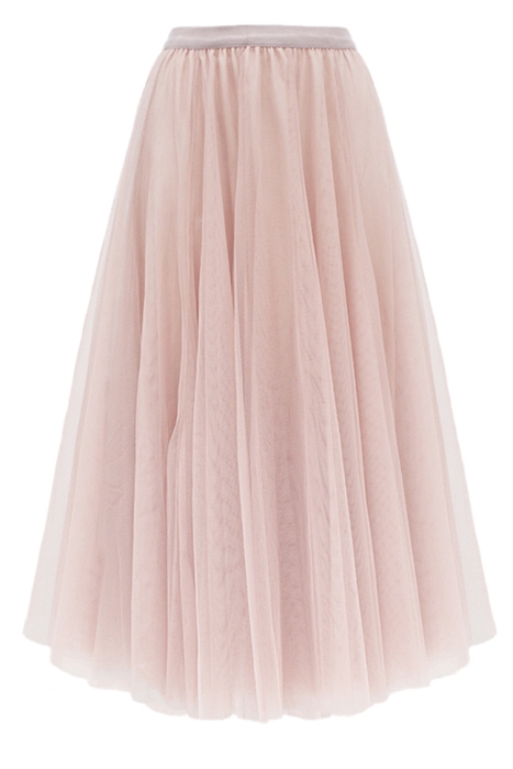 Юбка - пачка "Идлен" пудровая (нежно-розовая), фатин (85 см), пышная