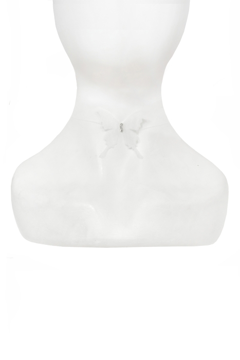 Чокер - колье "Бабочка" белый, на леске