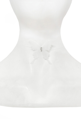 Чокер - колье "Бабочка" белый, на леске