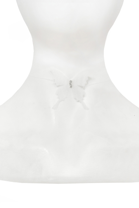 Чокер - колье "Бабочка" белый, на леске