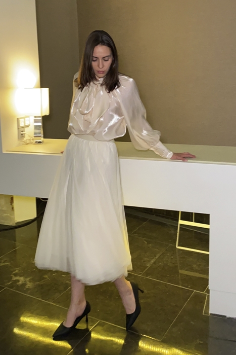 Юбка - пачка "Идлен" молочная, фатин (85 см), пышная