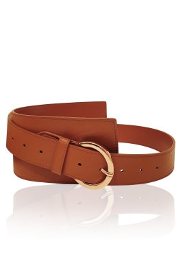 Ремень "пояс" бежевый, кожа, 90 мм с переходом в 38 мм