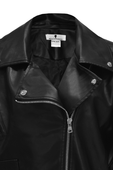 Куртка косуха "Линси" черная, эко-кожа