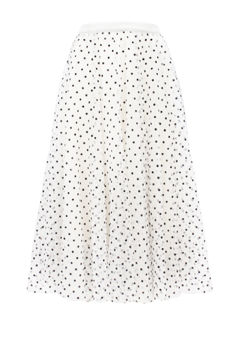 Юбка - пачка "Идлен" нюдовая, черный горох, фатин (85 см), пышная