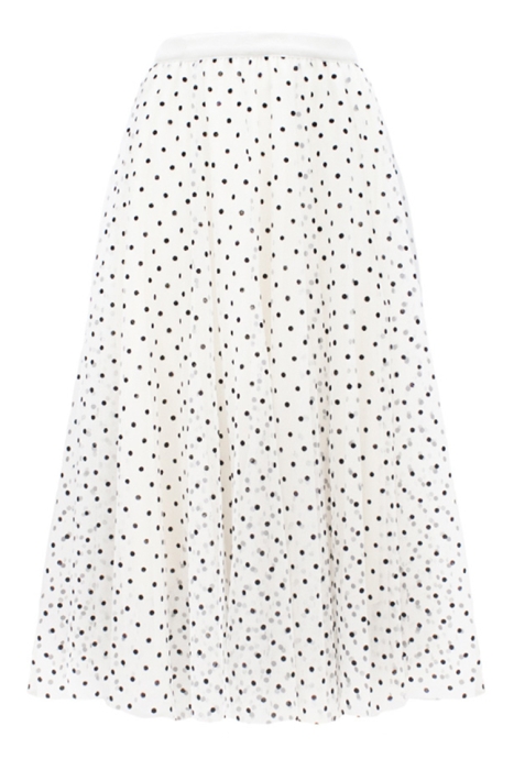 Юбка - пачка "Идлен" нюдовая, черный горох, фатин (85 см), пышная