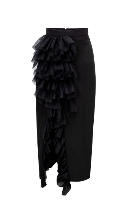 Юбка "Касия" черная, с воланами из фатина