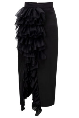Юбка "Касия" черная, с воланами из фатина