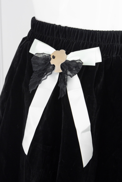 Юбка "Франко", мини, чёрная, бархатная, пышная