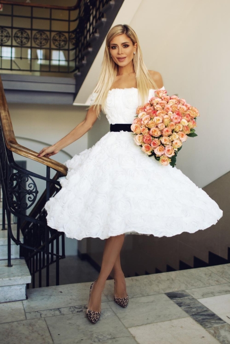 Платье "Эстер" миди, молочное