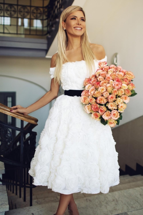 Платье "Эстер" миди, молочное