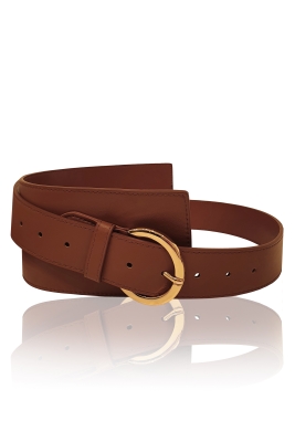 Ремень "пояс" коричневый, кожа, 90 мм с переходом в 38 мм
