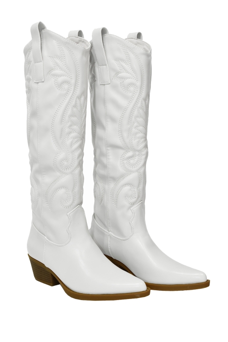 Сапоги "казаки" белые, вышивка