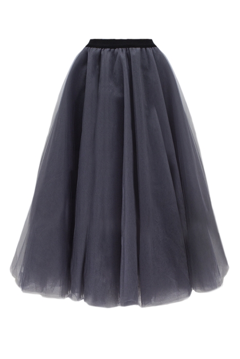 Юбка - пачка "Ирис" серая (графит), фатин, миди (длина 80 см), пышная