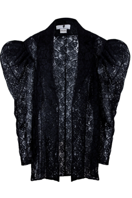 Пиджак - жакет "Кенли" черный, кружево