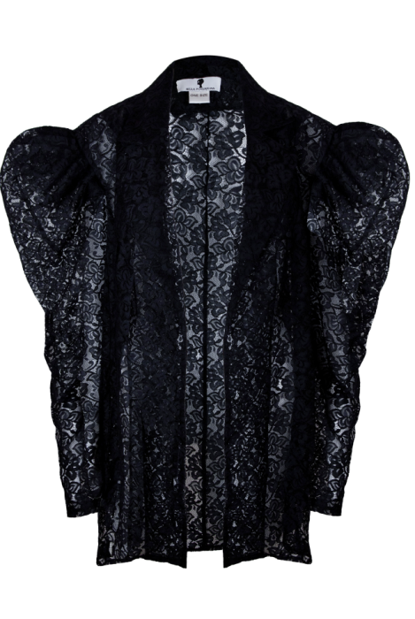 Пиджак - жакет "Кенли" черный, кружево