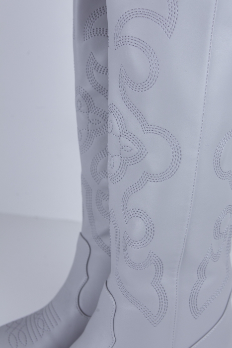 Сапоги "казаки" серые, еврозима, вышивка