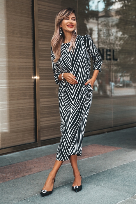 Платье "Доминик" черно-белое