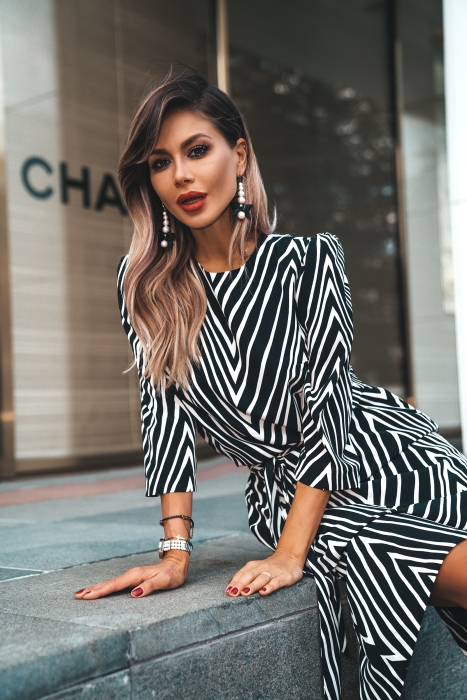 Платье "Доминик" черно-белое