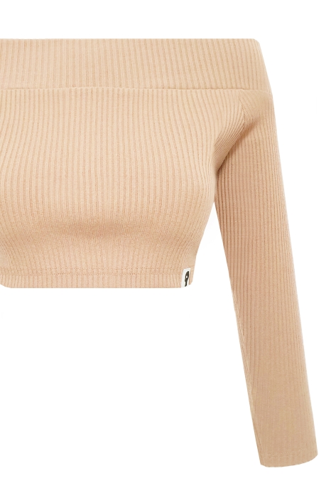 Кроп-водолазка "Эмма" бежевая, декольте