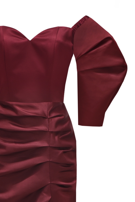 Платье "Эльзи" макси, бордовое, атлас