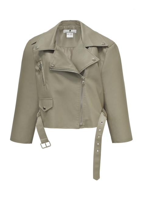 Куртка косуха "Линси" светло-бежевая, эко-кожа