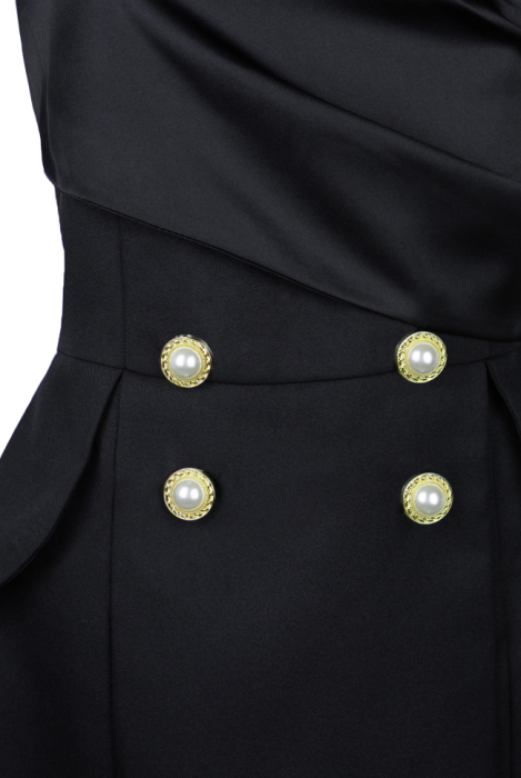 Платье "Брис", мини, чёрное, а ля жакет