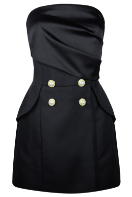 Платье "Брис", мини, чёрное, а ля жакет