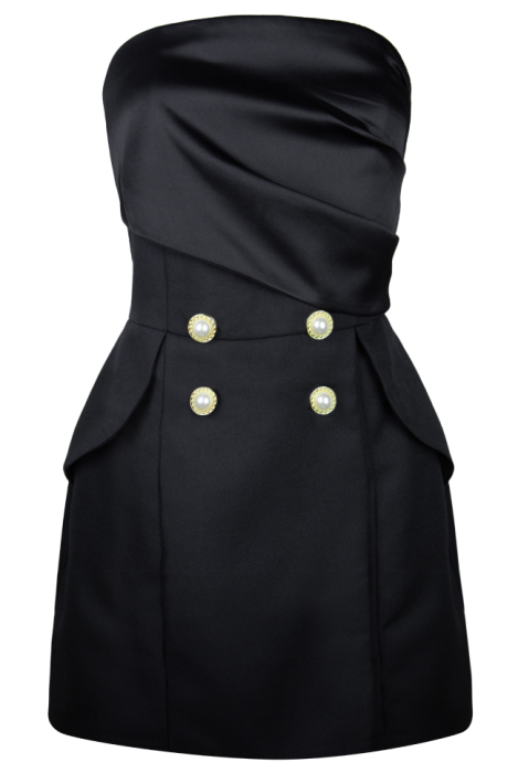 Платье "Брис", мини, чёрное, а ля жакет