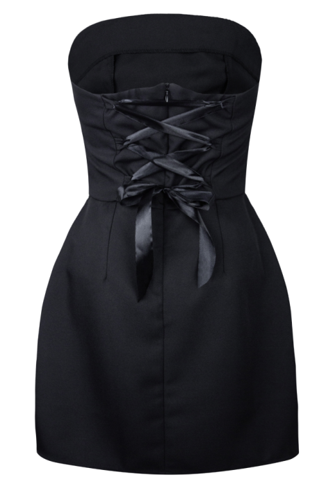 Платье "Брис", мини, чёрное, а ля жакет