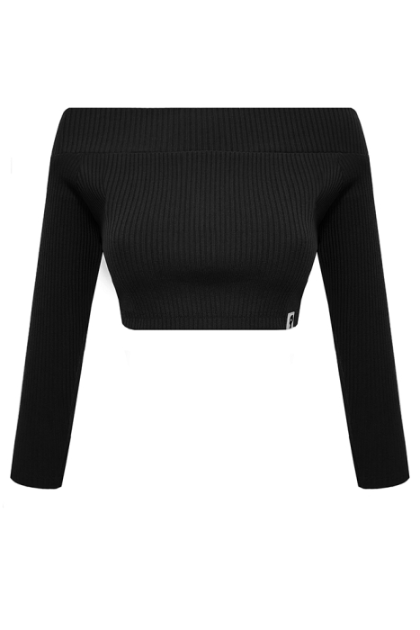 Кроп-водолазка "Эмма" черная, декольте