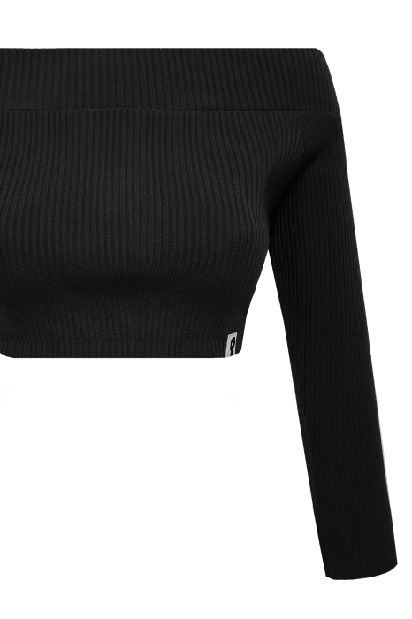 Кроп-водолазка "Эмма" черная, декольте