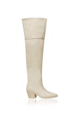 Сапоги - ботфорты "казаки" светло-бежевые