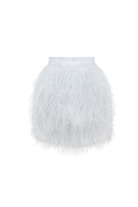 Юбка "Перья" белая, мини (42 см)