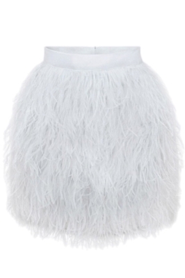 Юбка "Перья" белая, мини (42 см)