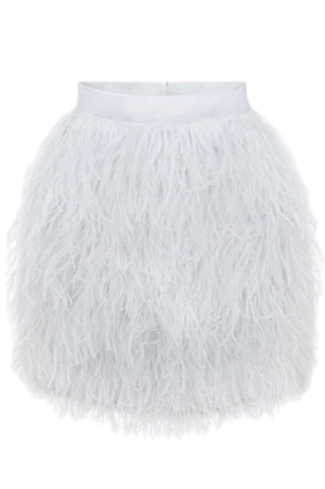 Юбка "Перья" белая, мини (42 см)